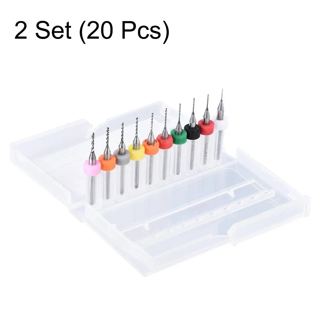 uxcell 0.3mm-1.2mm Tungsten Carbide PCB Drill Bits Set | 1/8" Shank, 38mm Length, 20 Pcs - view 3