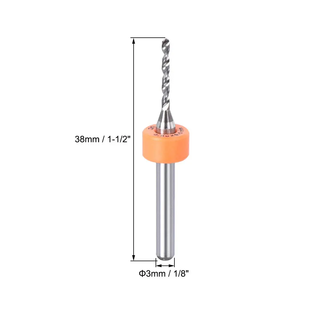 uxcell 0.3mm-1.2mm Tungsten Carbide PCB Drill Bits Set | 1/8" Shank, 38mm Length, 20 Pcs - view 4