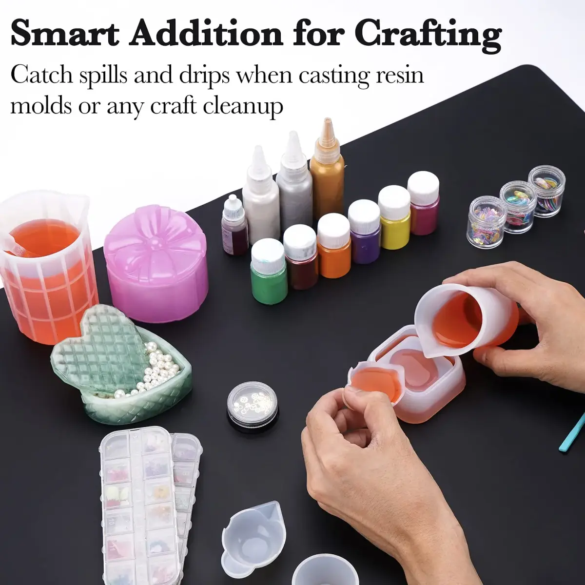 Gartful Black Silicone Craft Mat 70cm x 50cm (27.6" x 19.7") | Extra Large Heat Resistant Countertop Protector - view 4