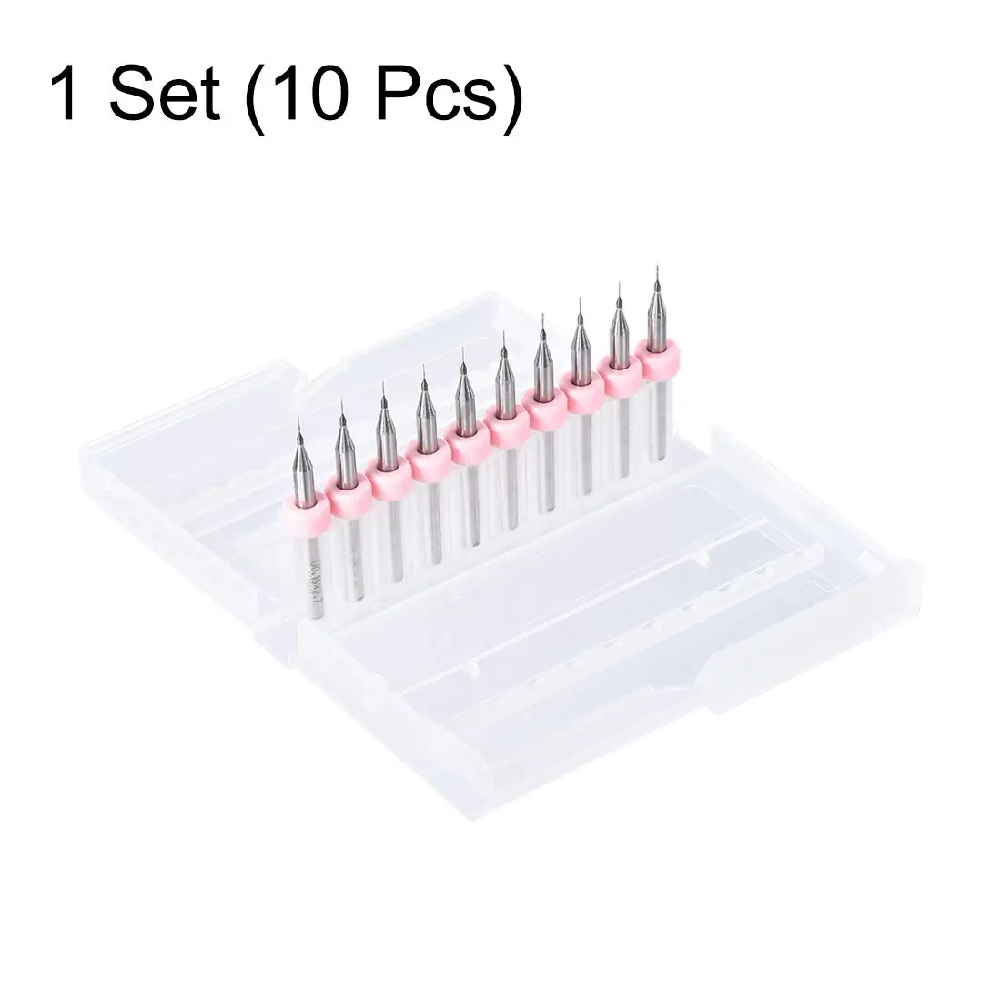 uxcell 0.15mm Tungsten Carbide PCB Micro Drill Bits 3mm (1/8") Shank, 38mm Length | 10 Pcs Set for Electronics & Woodworking - view 3