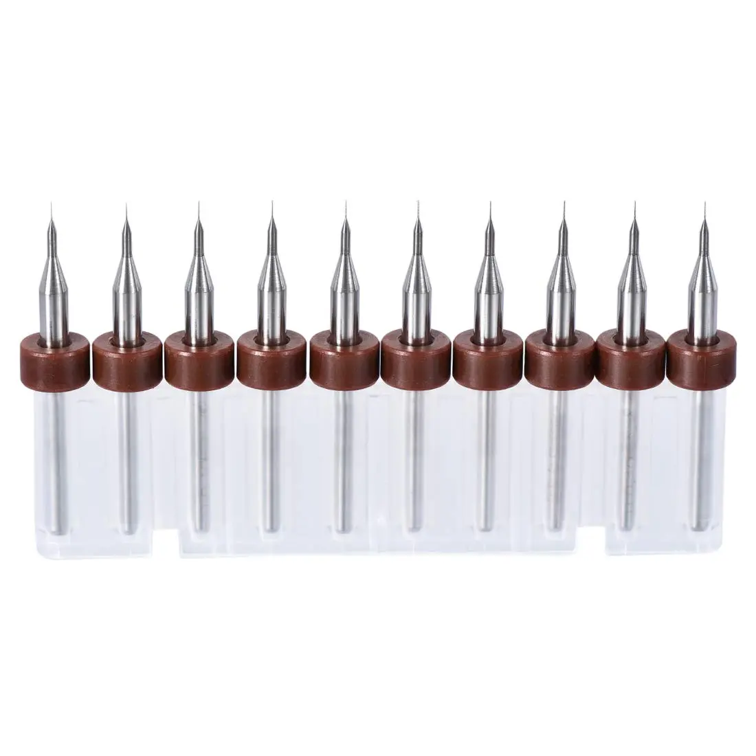 uxcell 0.1mm Tungsten Carbide PCB Drill Bits 3mm (1/8") Shank, 38mm Length | 10-Piece Set for Precision Drilling - main product image