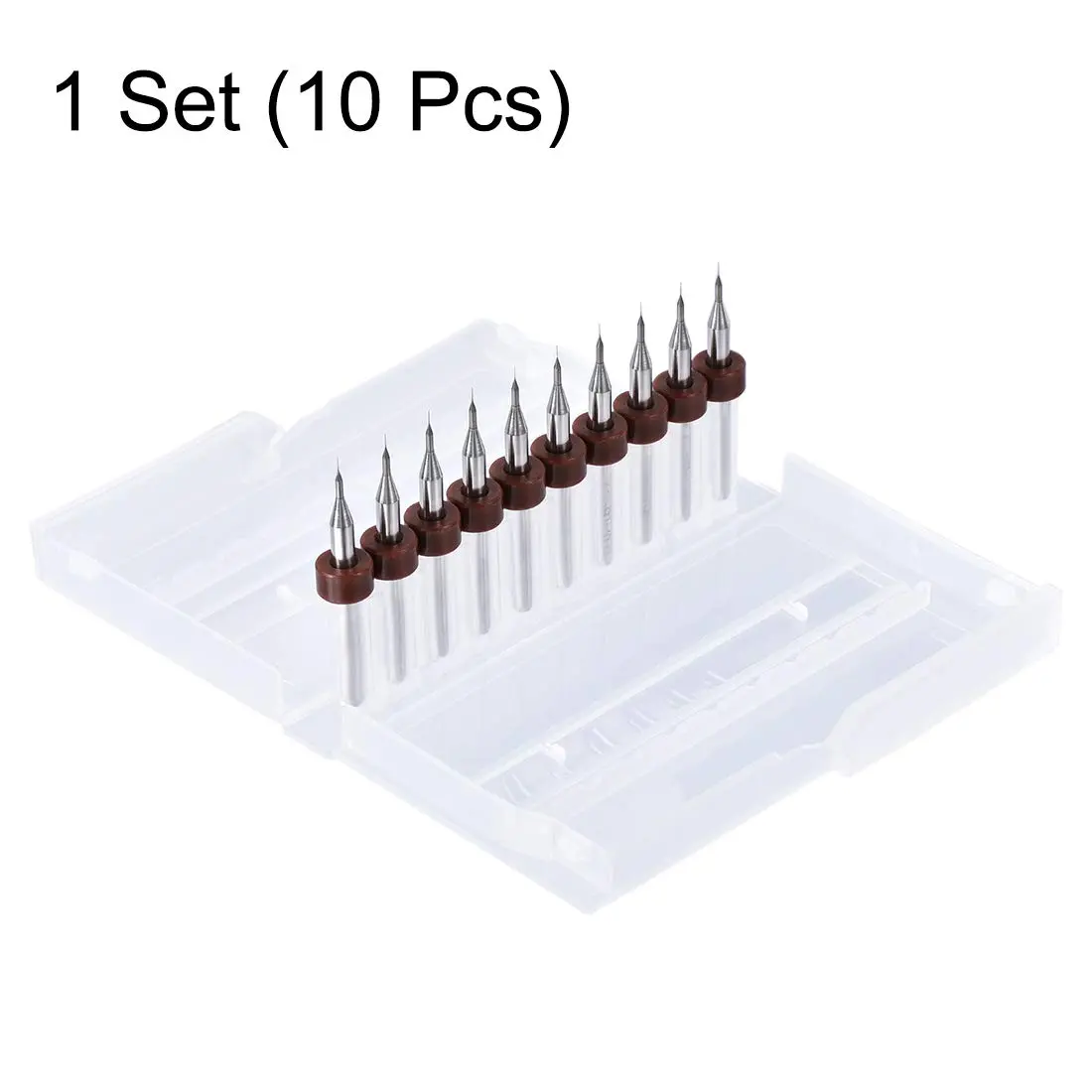 uxcell 0.1mm Tungsten Carbide PCB Drill Bits 3mm (1/8") Shank, 38mm Length | 10-Piece Set for Precision Drilling - view 3