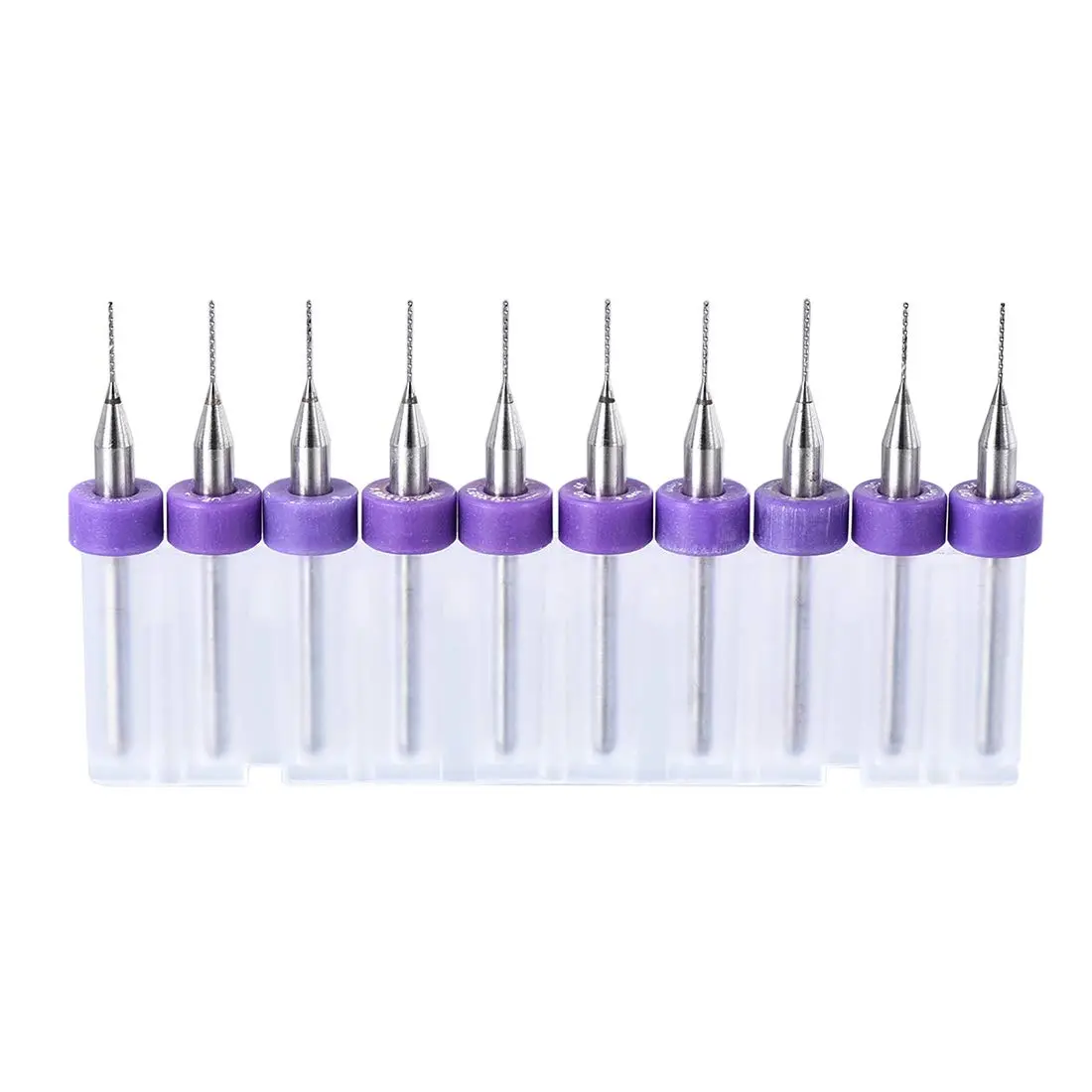 uxcell 0.4mm Tungsten Carbide PCB Drill Bits 3mm (1/8") Shank, 38mm Length | 10 Pcs Set for Electronics & Woodworking - main product image