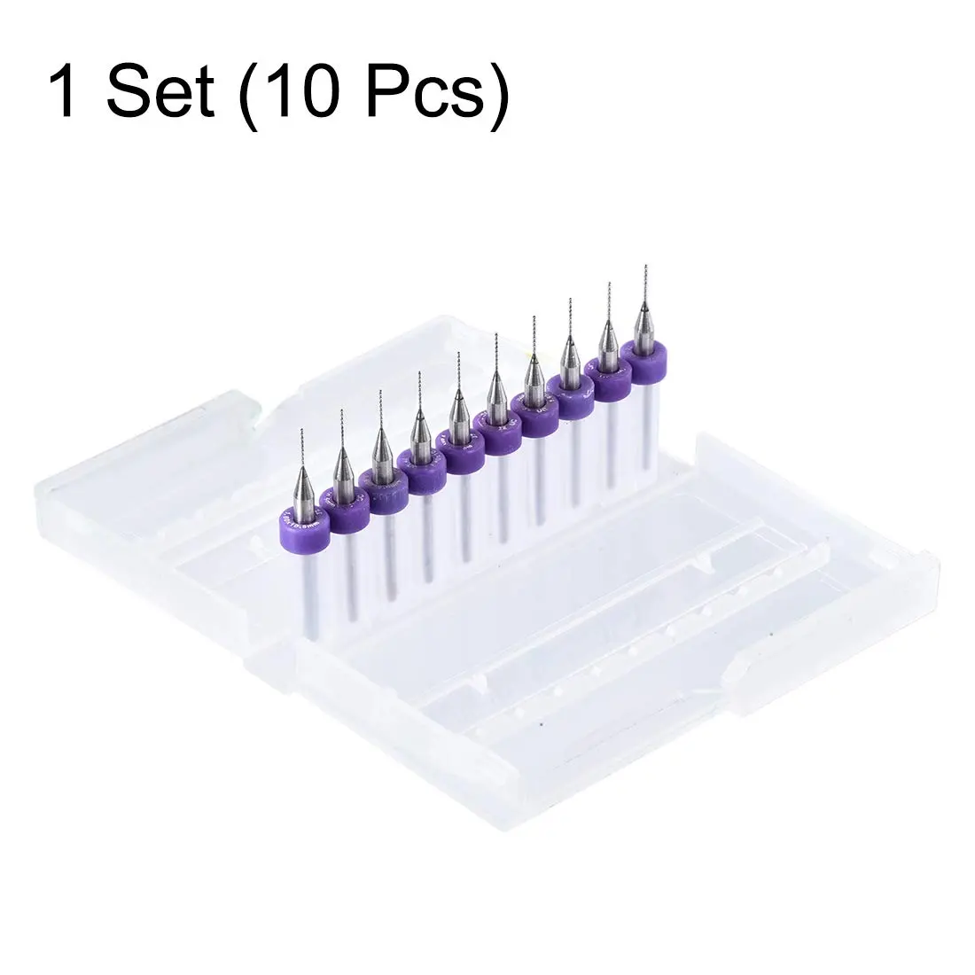 uxcell 0.4mm Tungsten Carbide PCB Drill Bits 3mm (1/8") Shank, 38mm Length | 10 Pcs Set for Electronics & Woodworking - view 3