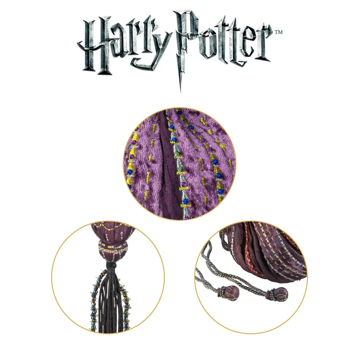 The Noble Collection Hermione Granger Bag Prop Replica Purple/Gold/Silver 21cm (0.69ft) | Officially Authorized Warner Bros. Replica - view 6