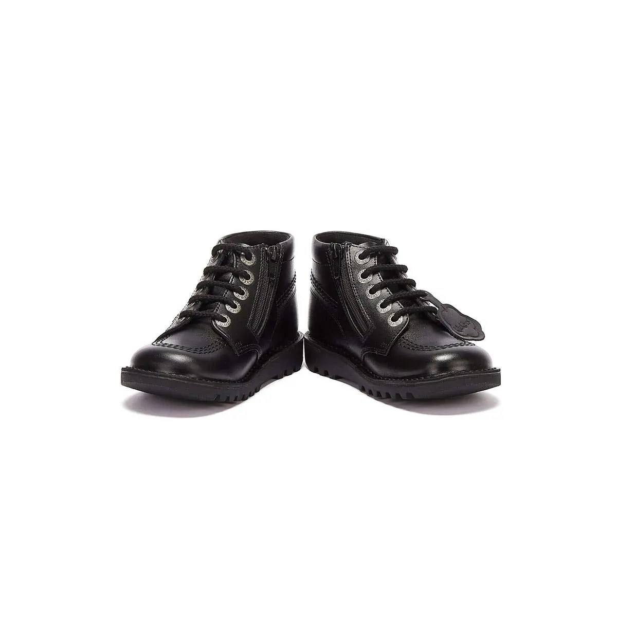 Kickers Kick Hi Zip Boots for Infants | Ankle-Length Leather Shoes for Baby Girls, Size 12 - view 5