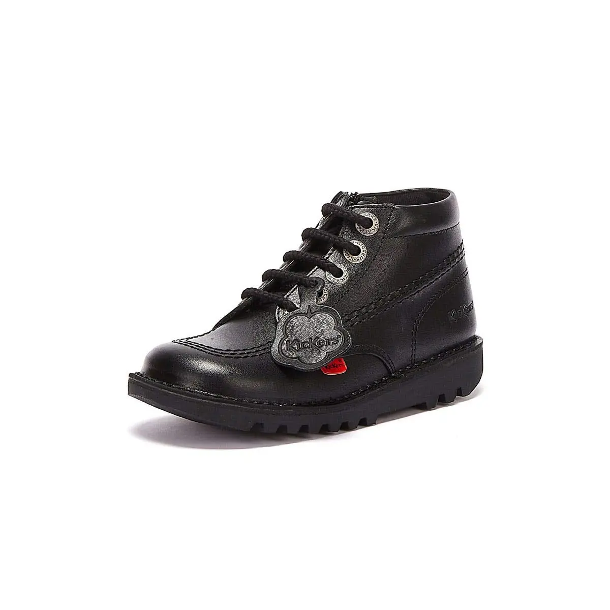 Kickers Kick Hi Zip I Black Leather 9 US Infant | Classic Leather Boot for Little Feet - main product image