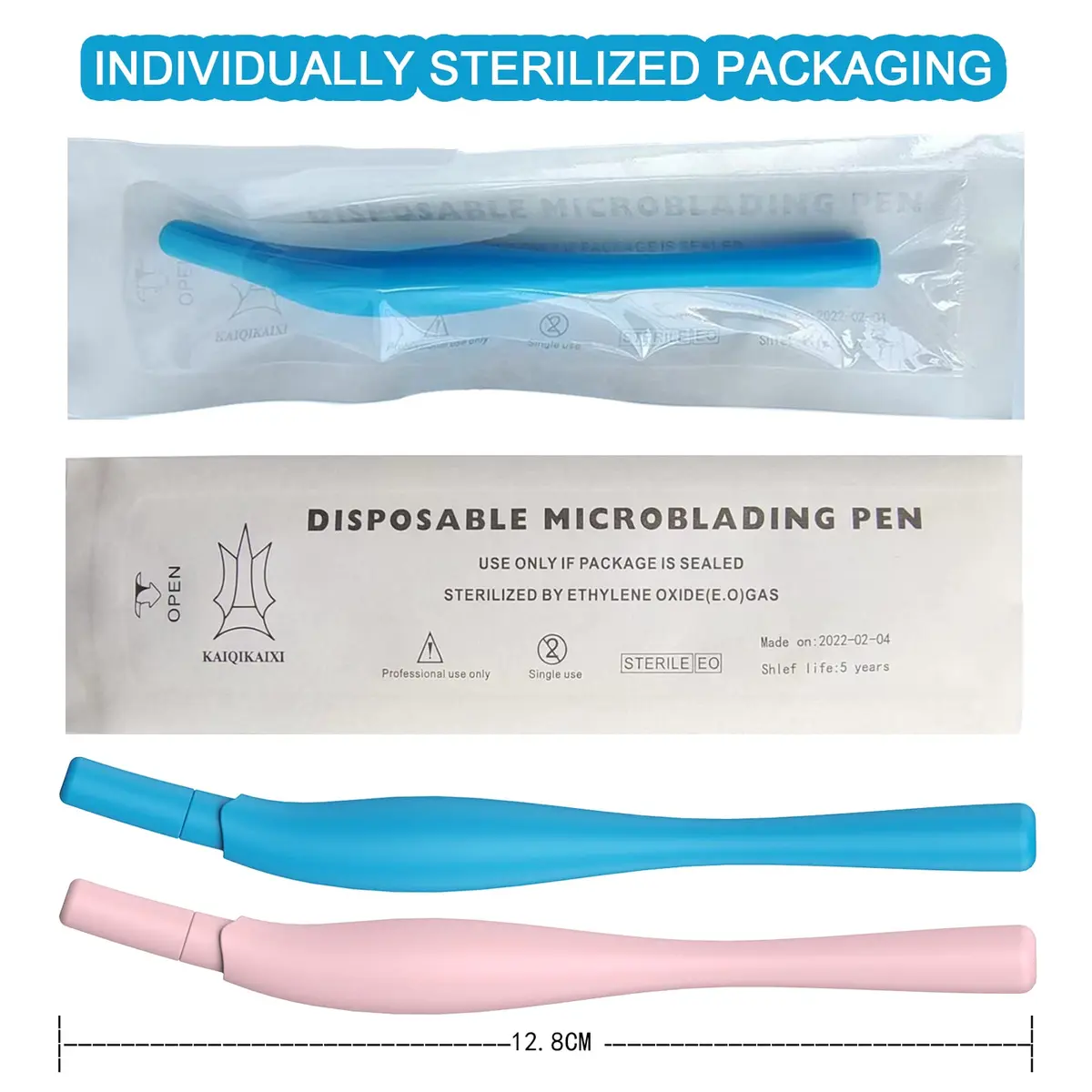 KAIQIKAIXI Disposable Microblading Pen 14F Needles 10-Pack | Manual Eyebrow Tattoo Pen for Permanent Makeup - view 3