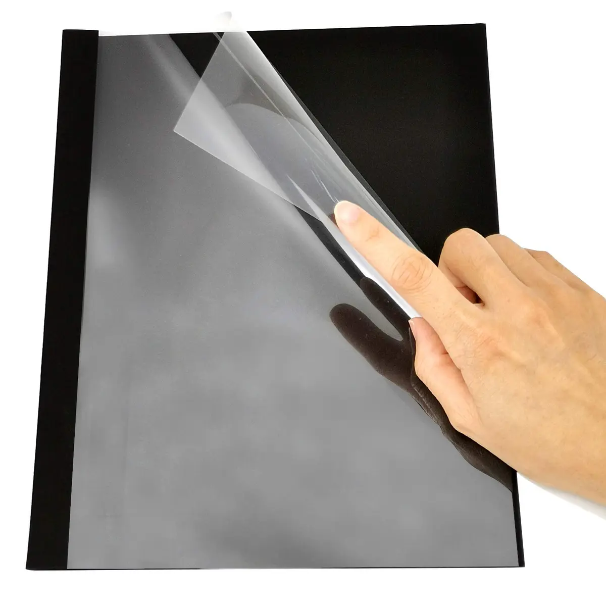 RAYSON Black Thermal Binding Covers 1/4 Inch (6mm) | 25 Pack Holds 55 Sheets - view 2