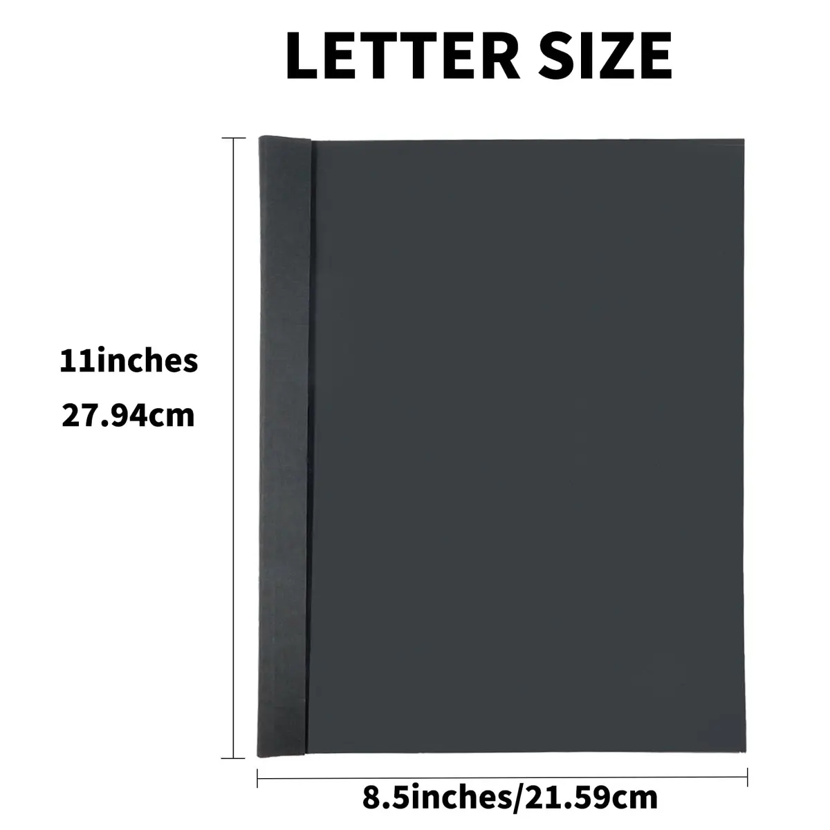 RAYSON Black Thermal Binding Covers 1/4 Inch (6mm) | 25 Pack Holds 55 Sheets - view 3