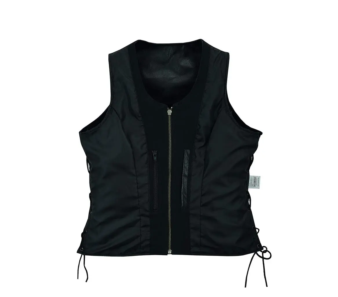 Leatherick Women Top Grain Buffalo Leather Motorcycle Vest | Black, M, Regular Fit - view 5