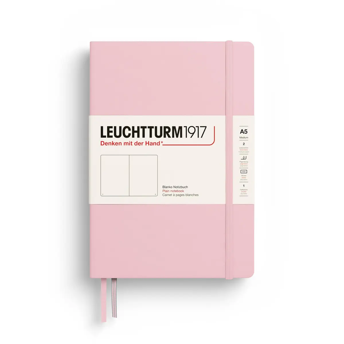 LEUCHTTURM1917 Notebook Hardcover Medium A5-251 Numbered Pages for Writing and Journaling (Powder, Ruled) | Premium A5 Journal for Daily Reflection - main product image