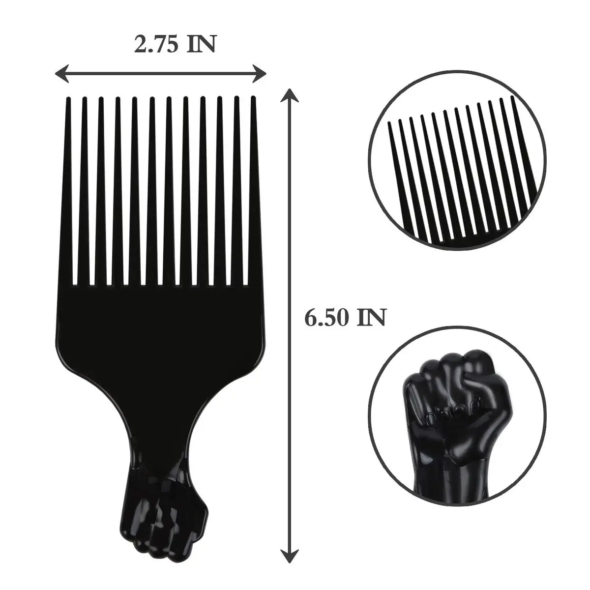 LEADUWAY Fist Picks for Curly & Afro Hair, Plastic 6.5 inch Rainbow Set (6 PCS) | Gentle, Durable Styling Tools - view 6