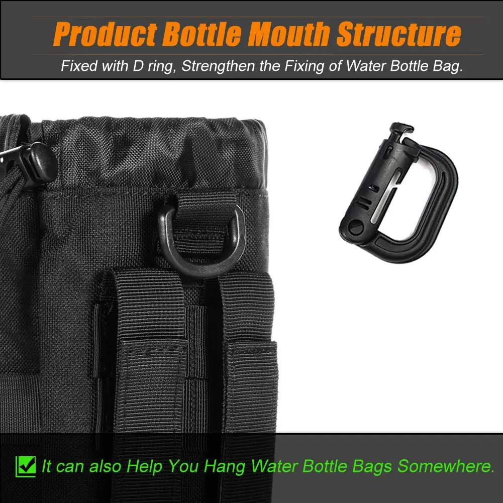 R.SASR Tactical Drawstring Molle Water Bottle Holder Pouch 23.5cm (9.45in) | Fits 0.5L Bottles - view 5