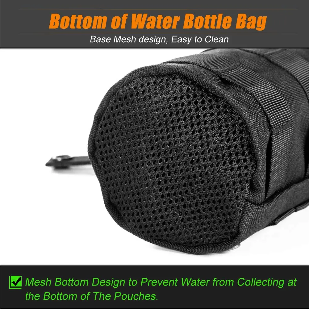R.SASR Tactical Drawstring Molle Water Bottle Holder Pouch 23.5cm (9.45in) | Fits 0.5L Bottles - view 6