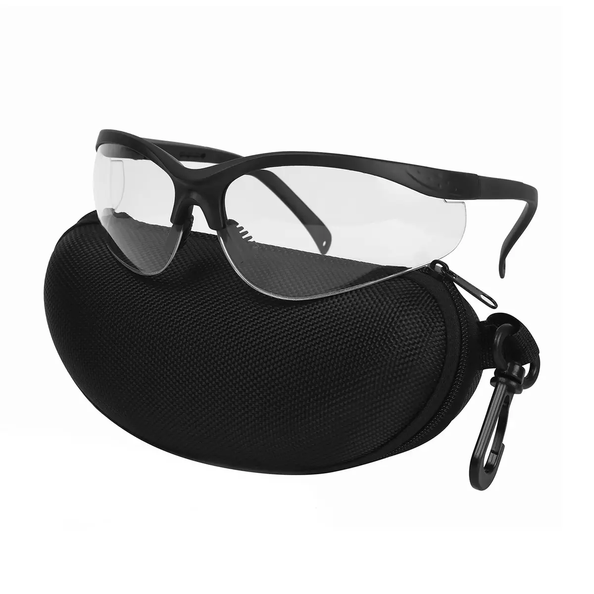 LaneTop Shooting Glasses for Men & Women, Impact-Resistant Polycarbonate, ANSI Z87.1, UV400, Clear Lens, Hard Shell Case - main product image