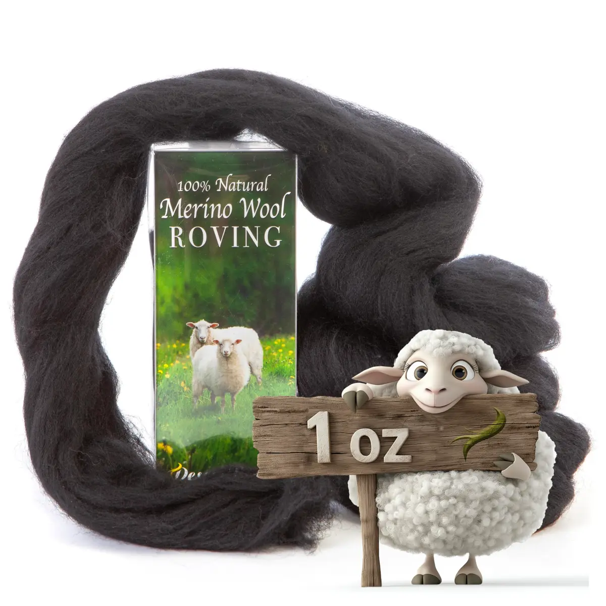 Desert Breeze Distributing Merino Wool Roving 1 oz | Fine Needle Felting & Spinning - main product image