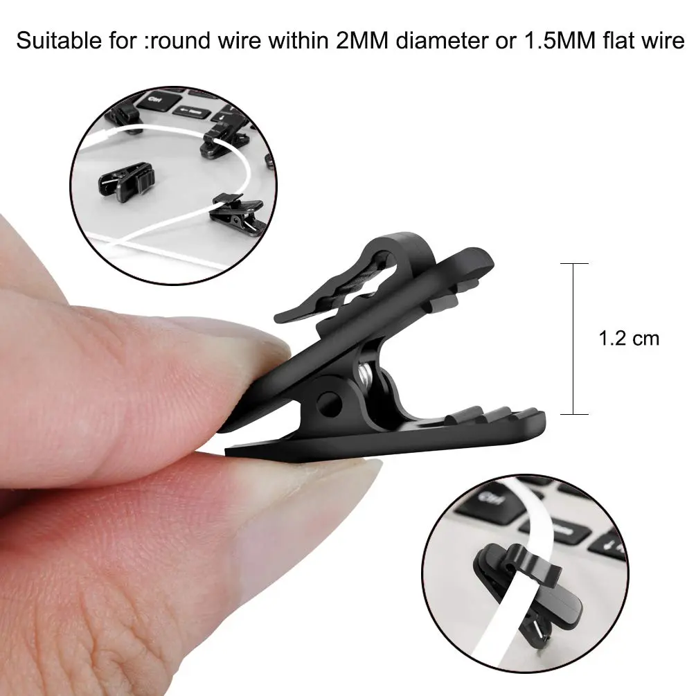 FENGWANGLI Headphone Wire Clip for Shirt | Compact Cable Management (70-120 chars) - view 4