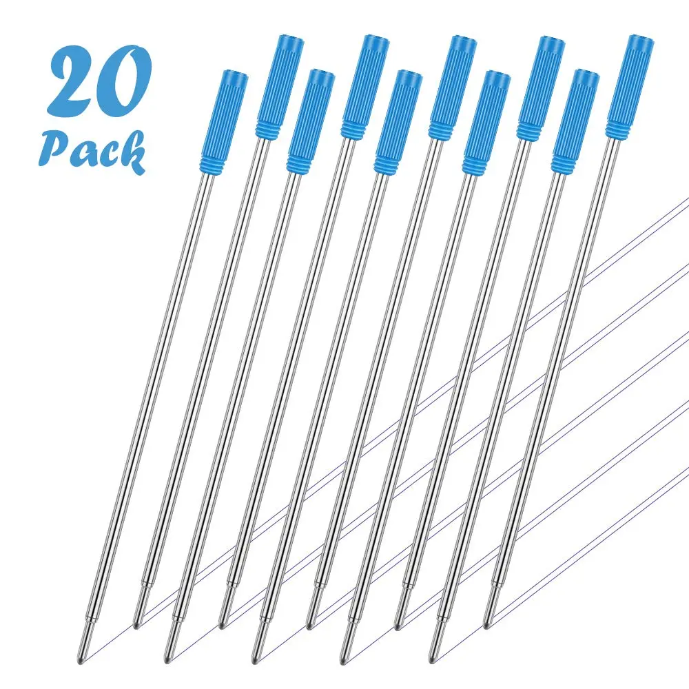 Unibene Cross Compatible Ballpoint Pen Refills 20 Pack, 1.0mm Medium Point - Blue, Smooth German Ink - view 2