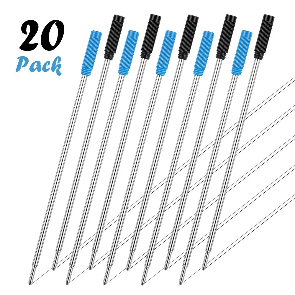 Unibene Cross Compatible Ballpoint Pen Refills 20 Pack | Medium Point, German Ink, Smooth Writing (4.3'' Length) - view 2