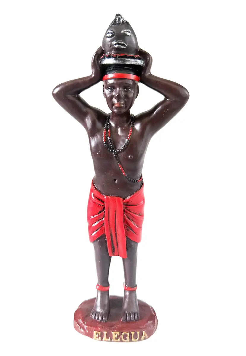 Anne's Boutique Santeria Elegua Statue - Religious Figurine 5 Inches | Handmade Resin Decor - main product image