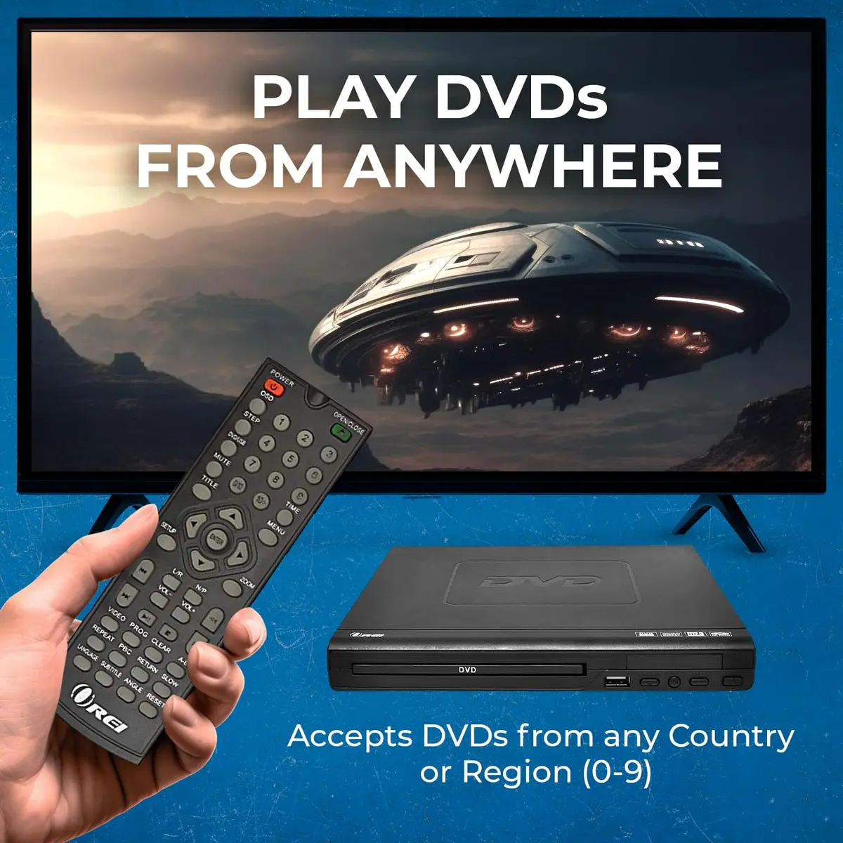 OREI Region Free HDMI DVD Player - Supports 1080P, Multi Zone, Compact, USB Input, Worldwide Voltage - view 8