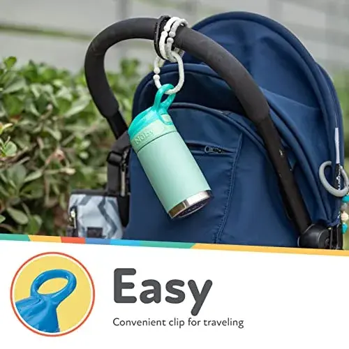 Nuby Thirsty Kids No-Spill Flip-It Reflex Stainless Steel Travel Cup 300ml (10.1 oz) | Spill-Proof Sippy Cup for Toddlers 18+ Months - view 4
