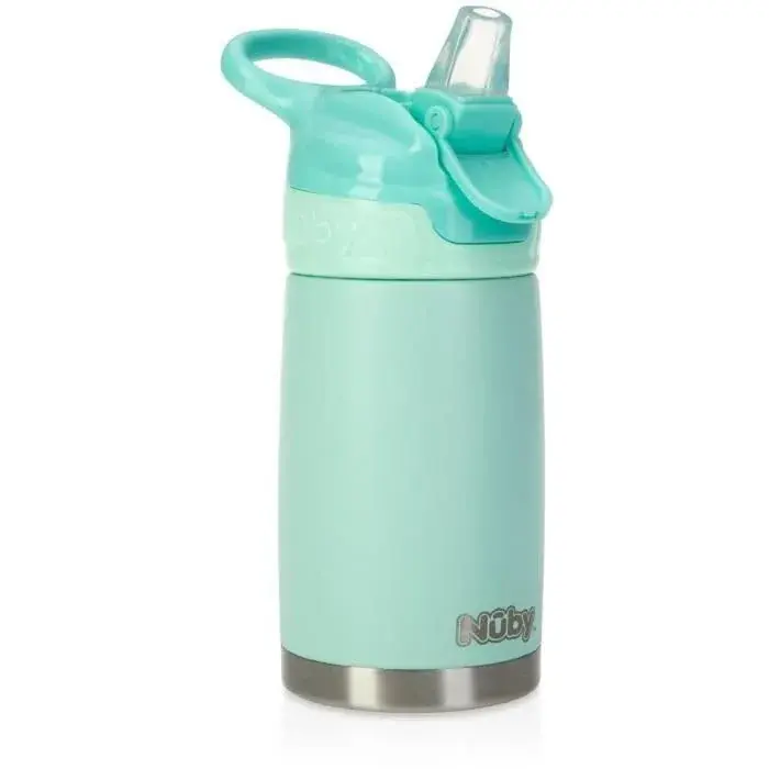 Nuby Thirsty Kids No Spill Flip-It Reflex Stainless Steel Travel Cup 300ml (10.1 Oz) | Insulated for 10 Hours - main product image