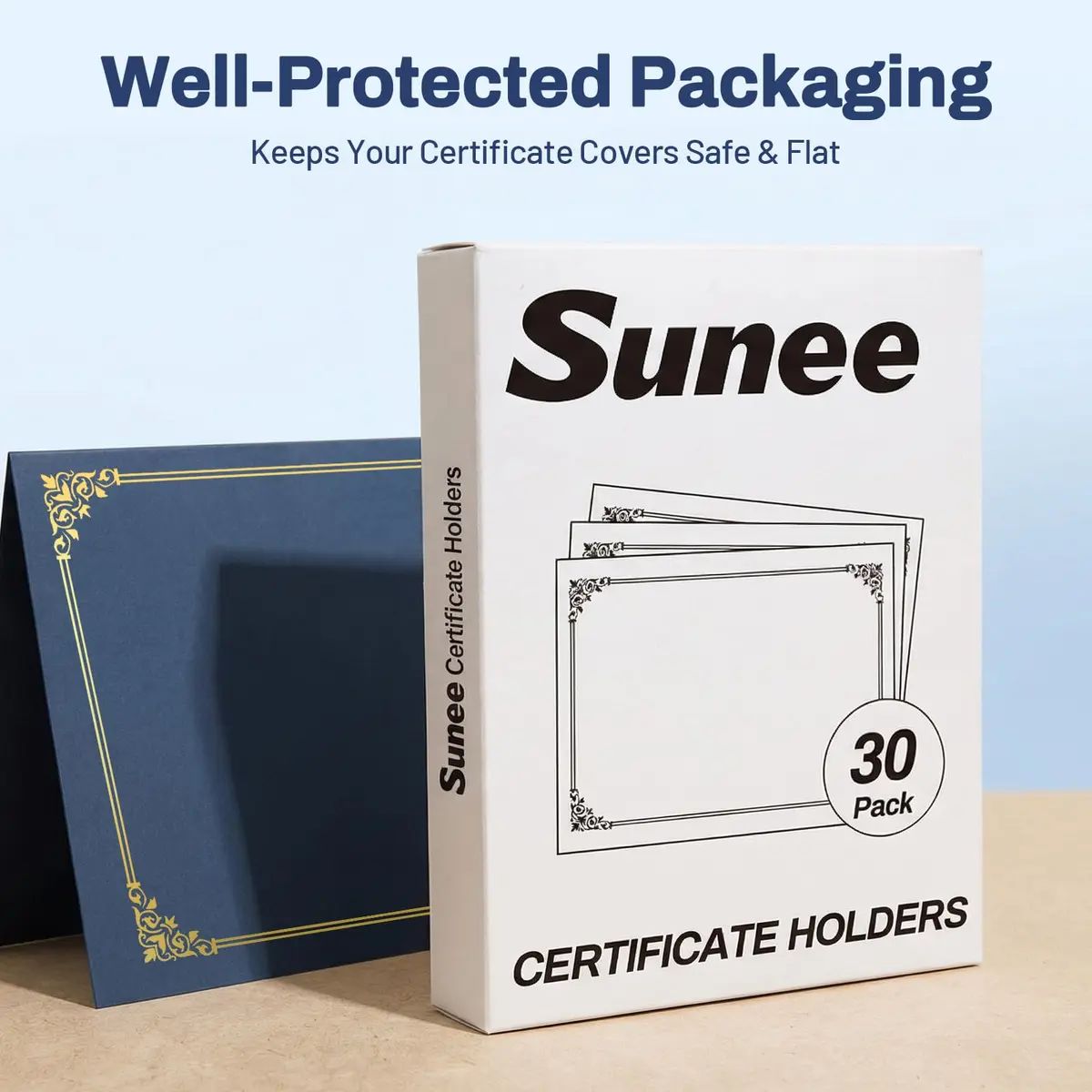 SUNEE Certificate Holders Navy Blue 30 Packs | Letter Size 8.5x11 Certificates - view 6