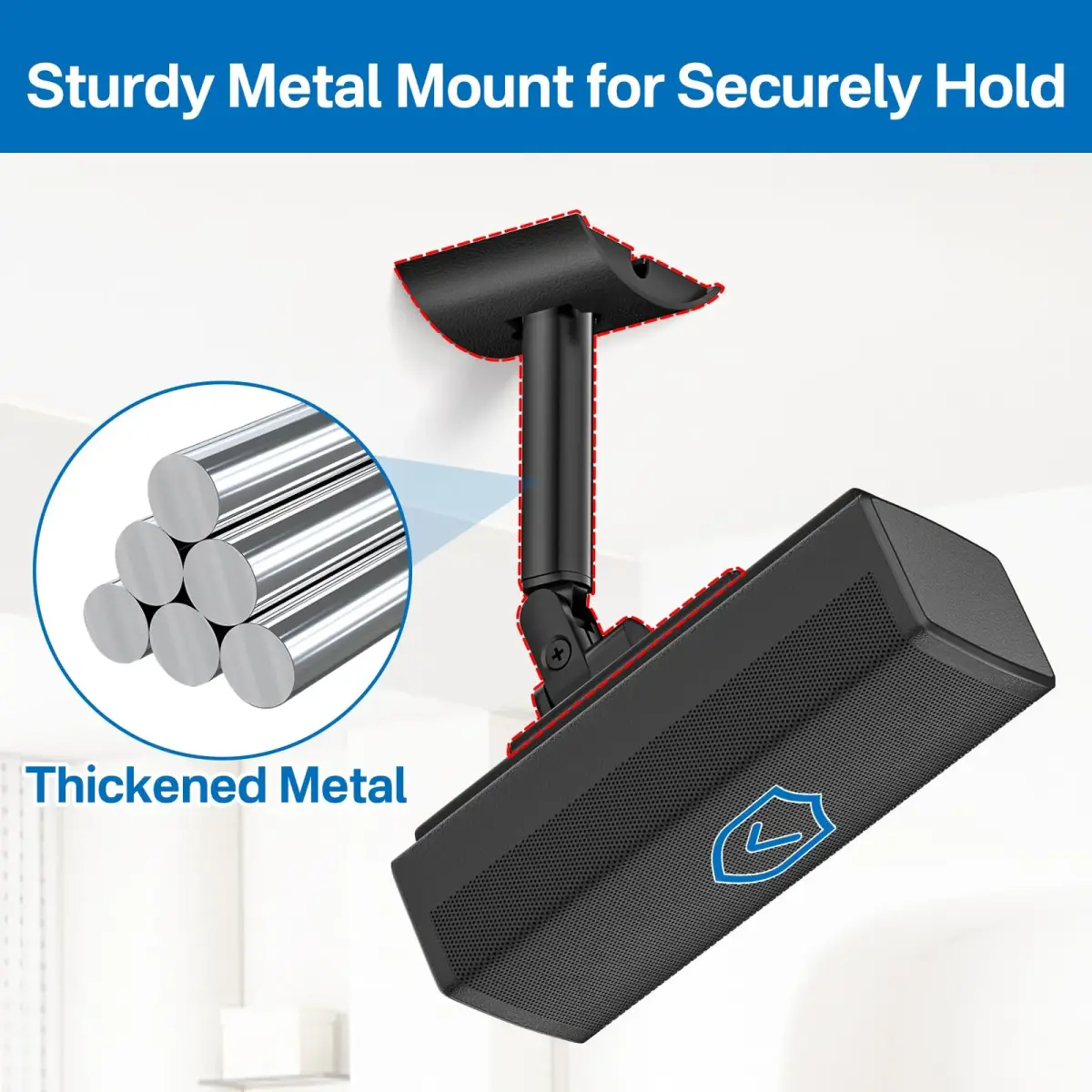 tiebutie Black Speaker Mount for Bose UB-20 Series II Speakers | Wall & Ceiling Mount with 60° Tilt & 180° Swivel - view 6