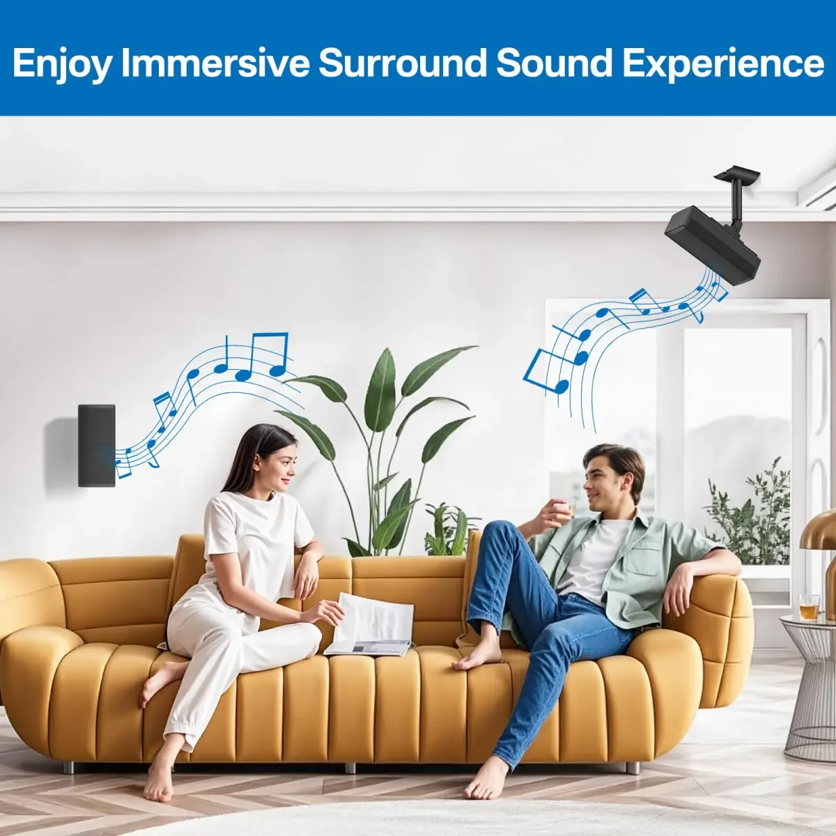 tiebutie Black Speaker Mount for Bose UB-20 Series II Speakers | Wall & Ceiling Mount with 60° Tilt & 180° Swivel - view 7