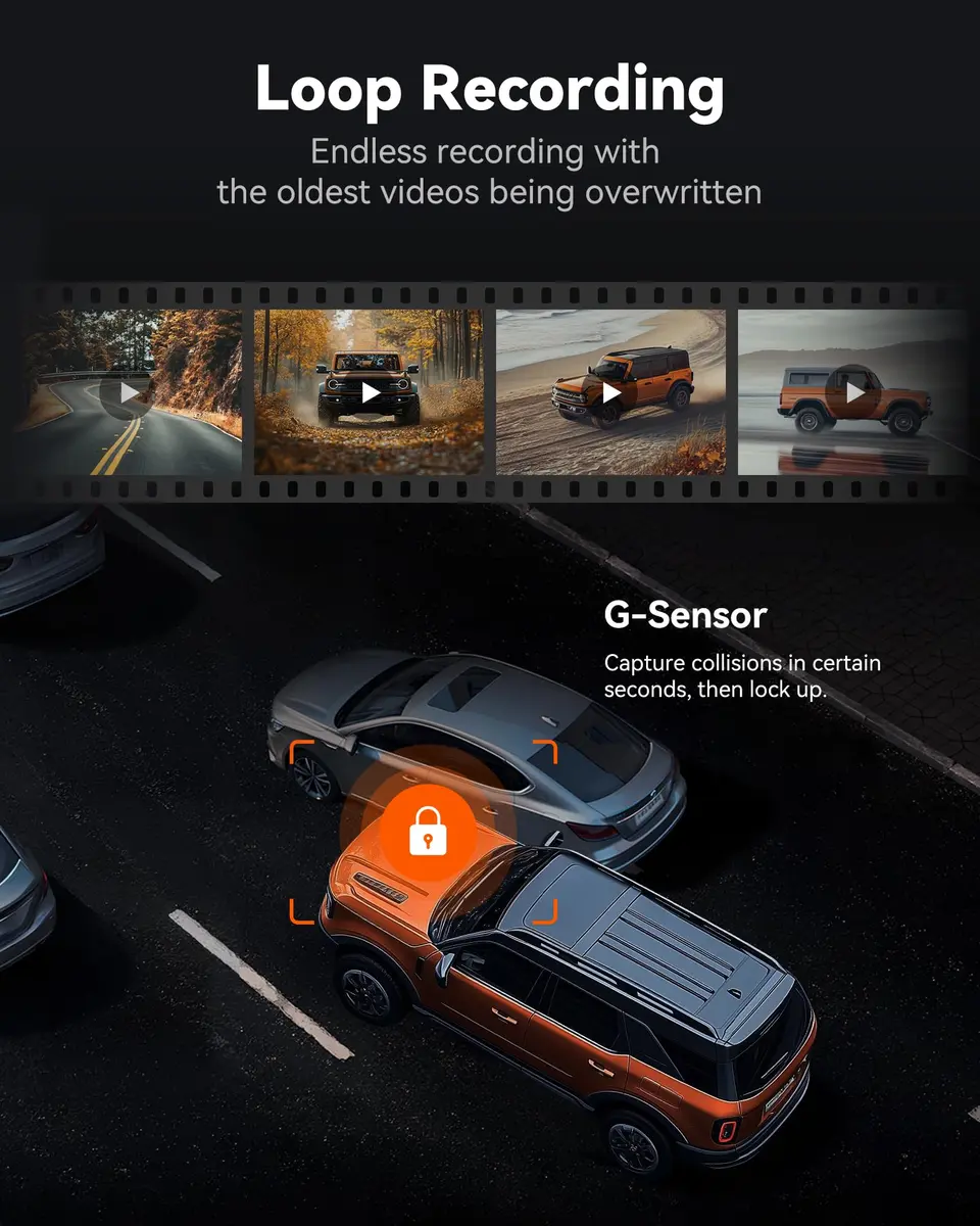 WOLFBOX G840S 12" 4K Mirror Dash Cam with GPS & 32GB Card | Night Vision, Dual Recording, Parking Monitor - view 8