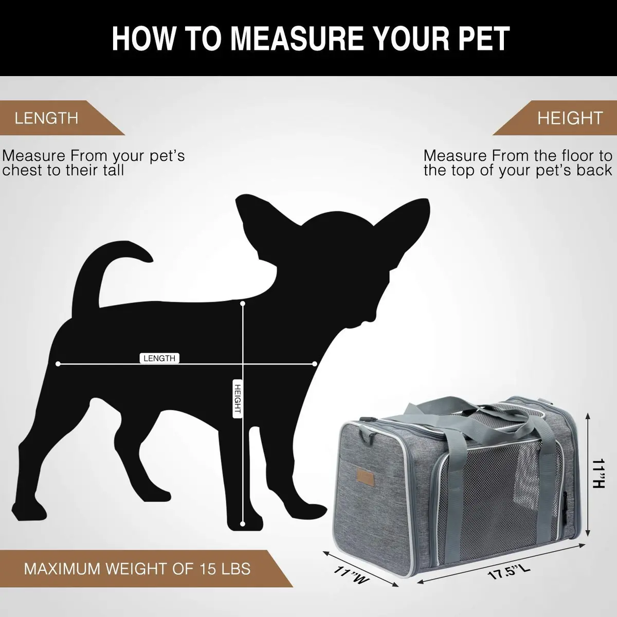 Akinerri Cat Carrier - Portable Foldable Dog Pet Carrier, Soft-Sided Pet Bag up to 15 Lbs | Airline Approved Travel - view 2