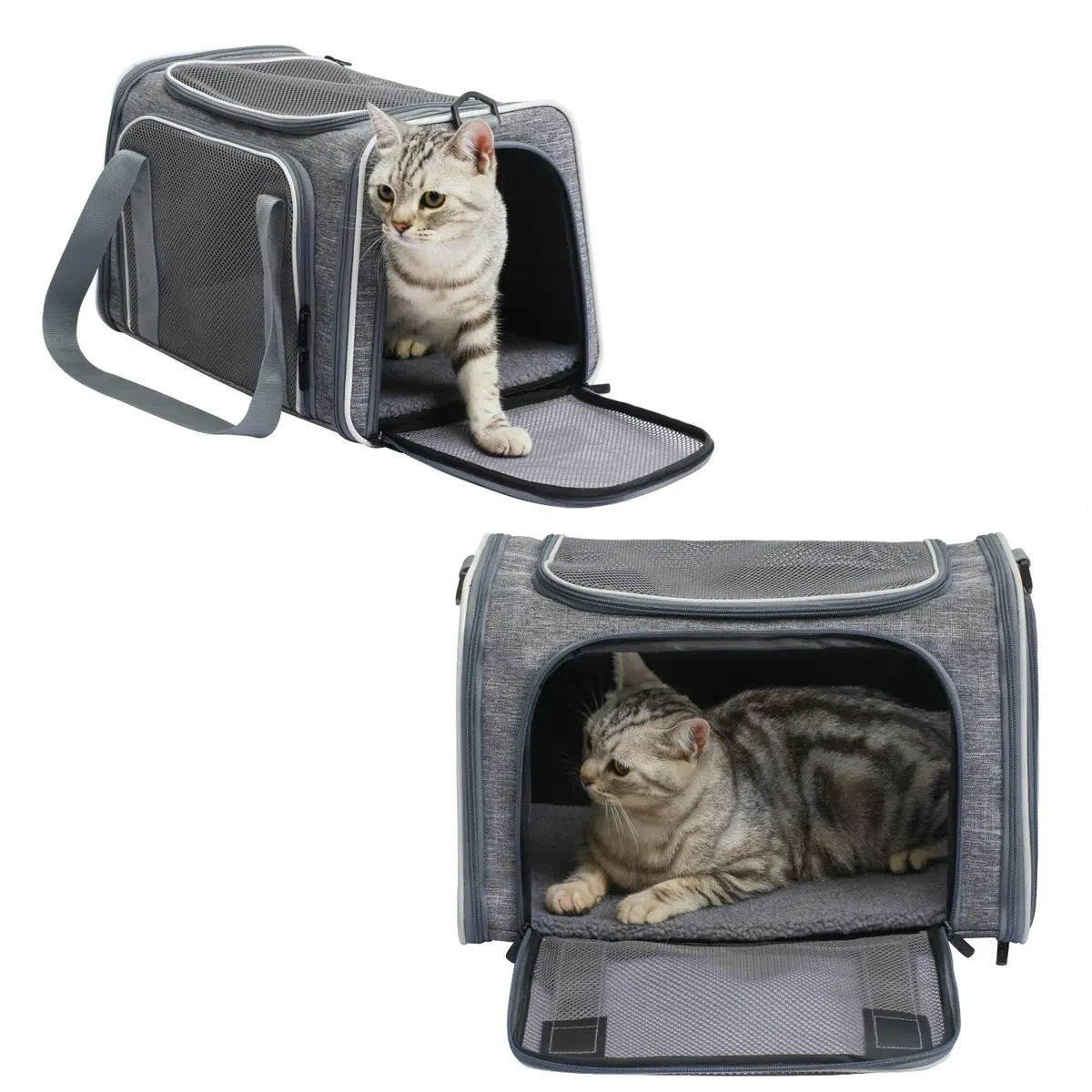 Akinerri Cat Carrier - Portable Foldable Dog Pet Carrier, Soft-Sided Pet Bag up to 15 Lbs | Airline Approved Travel - view 3