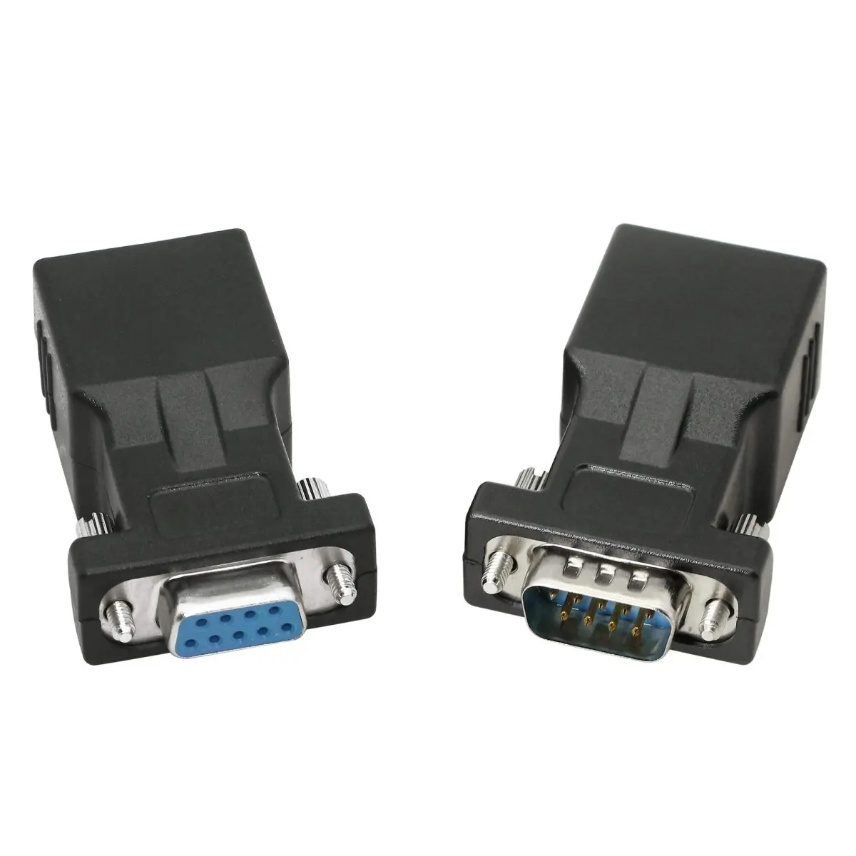 XMSJSIY DB9 RS232 to RJ45 Extender Adapter (2-Pack, 66ft/20m) | Extends Serial Data Over Cat5e/Cat6 - main product image