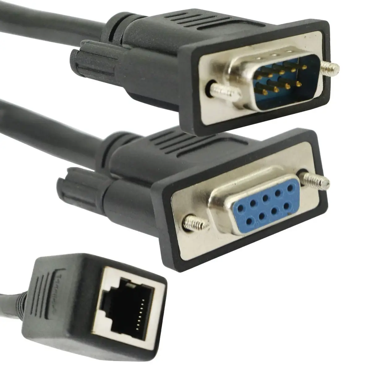 XMSJSIY DB9 RS232 to RJ45 Extender Adapter 2-Pack | Extends Serial Data Up to 100m - view 2