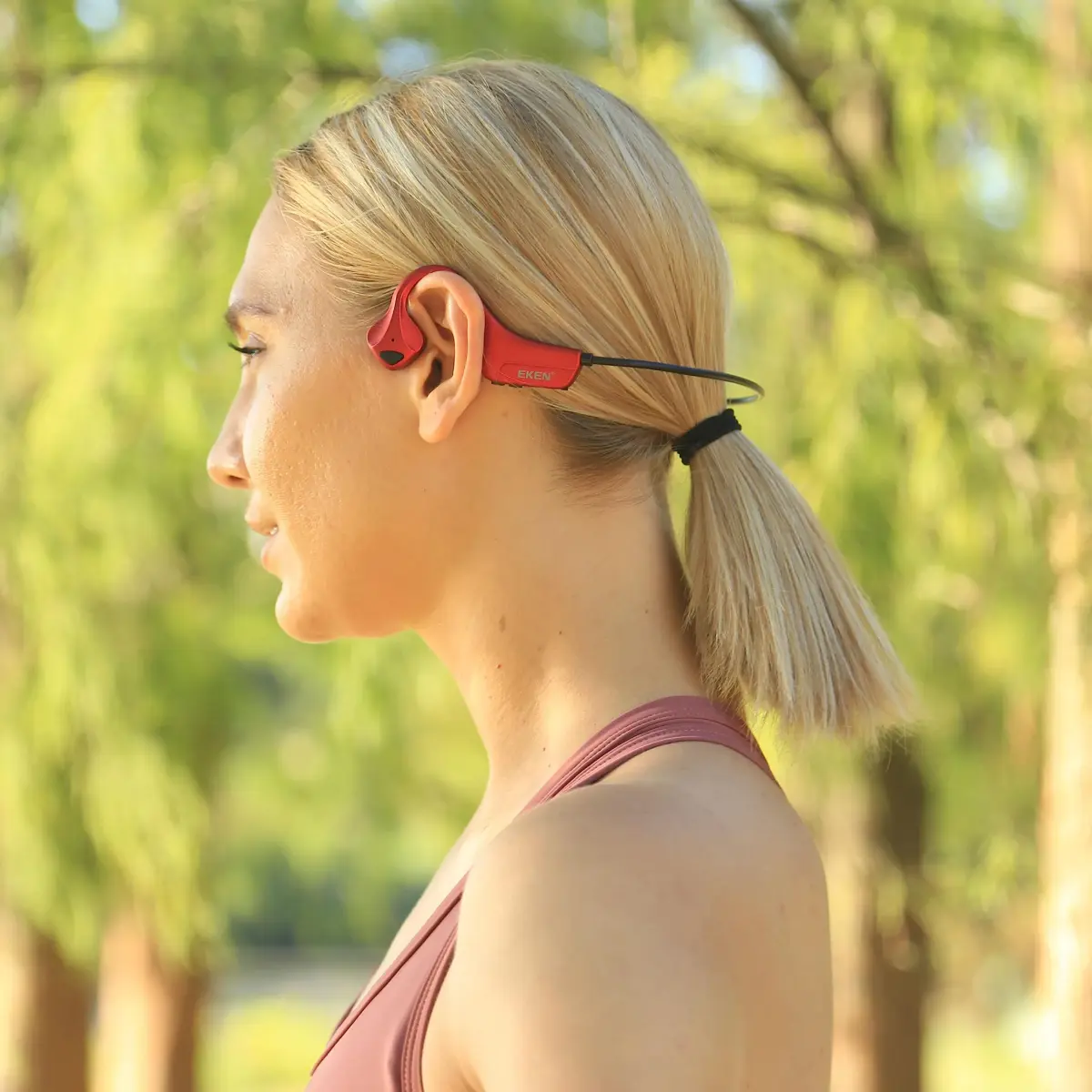 YouthWhisper Bone Conduction Headphones Bluetooth - Open-Ear Red | 28g (0.99oz) - view 7