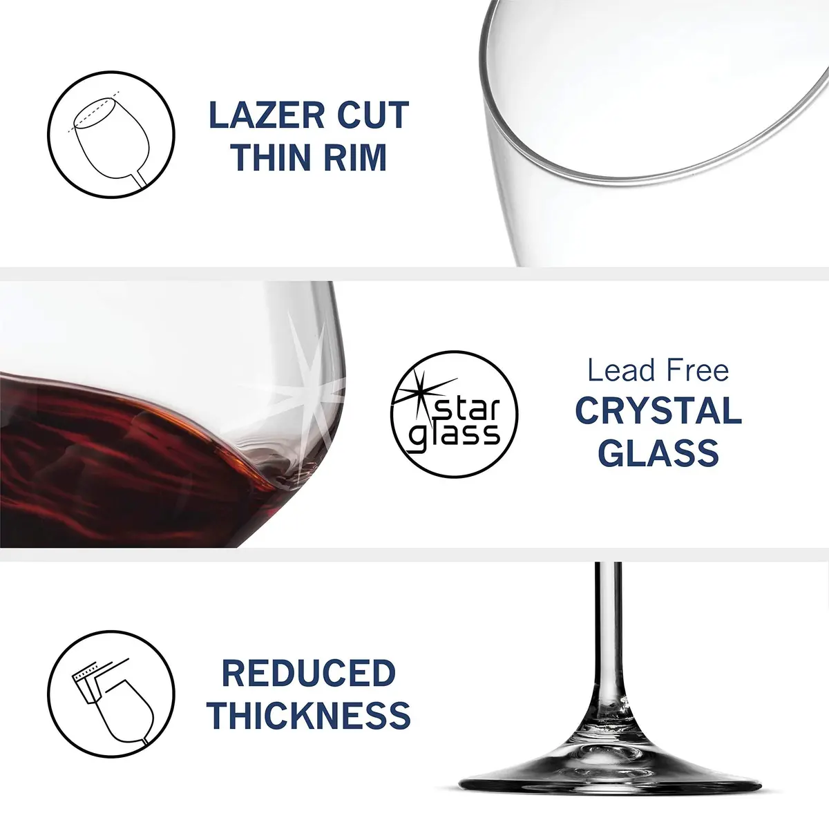 Bormioli Rocco Red Wine Glasses 18 oz | Italian Craftsmanship for Elegant Dining & Entertaining - view 3