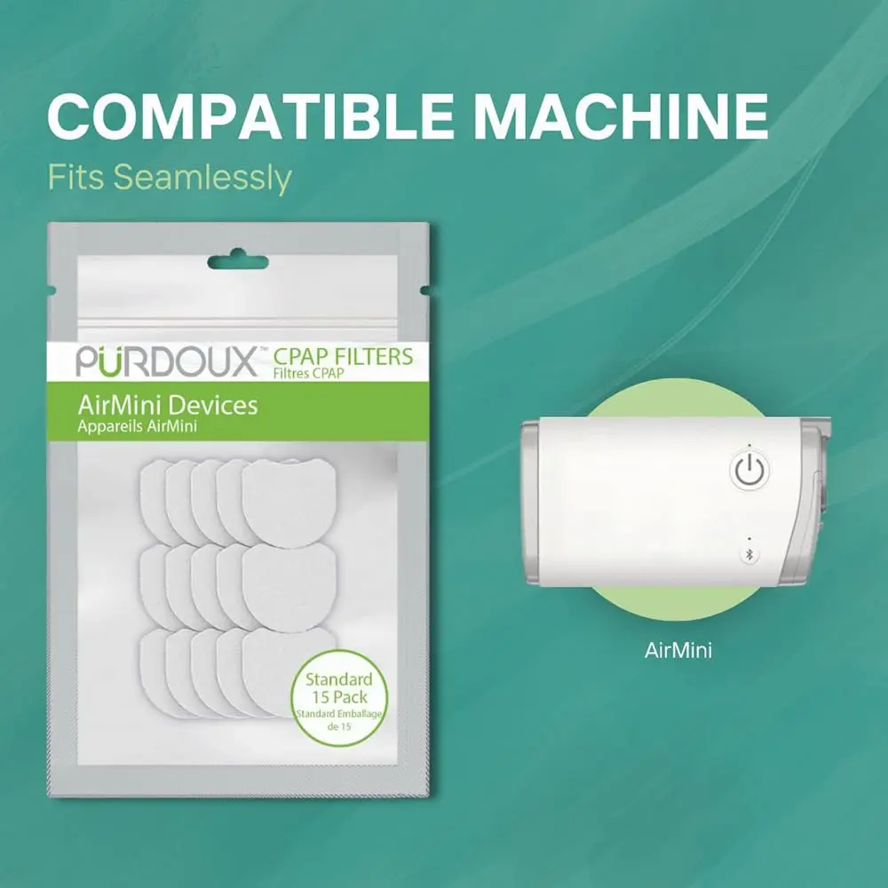 Purdoux CPAP Filters for ResMed AirMini Devices (15 Pack) | Enhanced Air Purity & Comfort - view 2