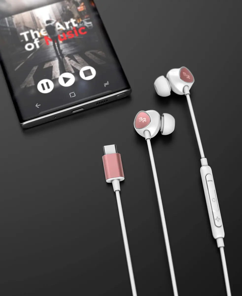 Bolle & Raven USB-C Wired Earbuds with Mic, 1.7cm (0.67in) Length | Inline Remote & Microphone for Type-C Phones - view 4