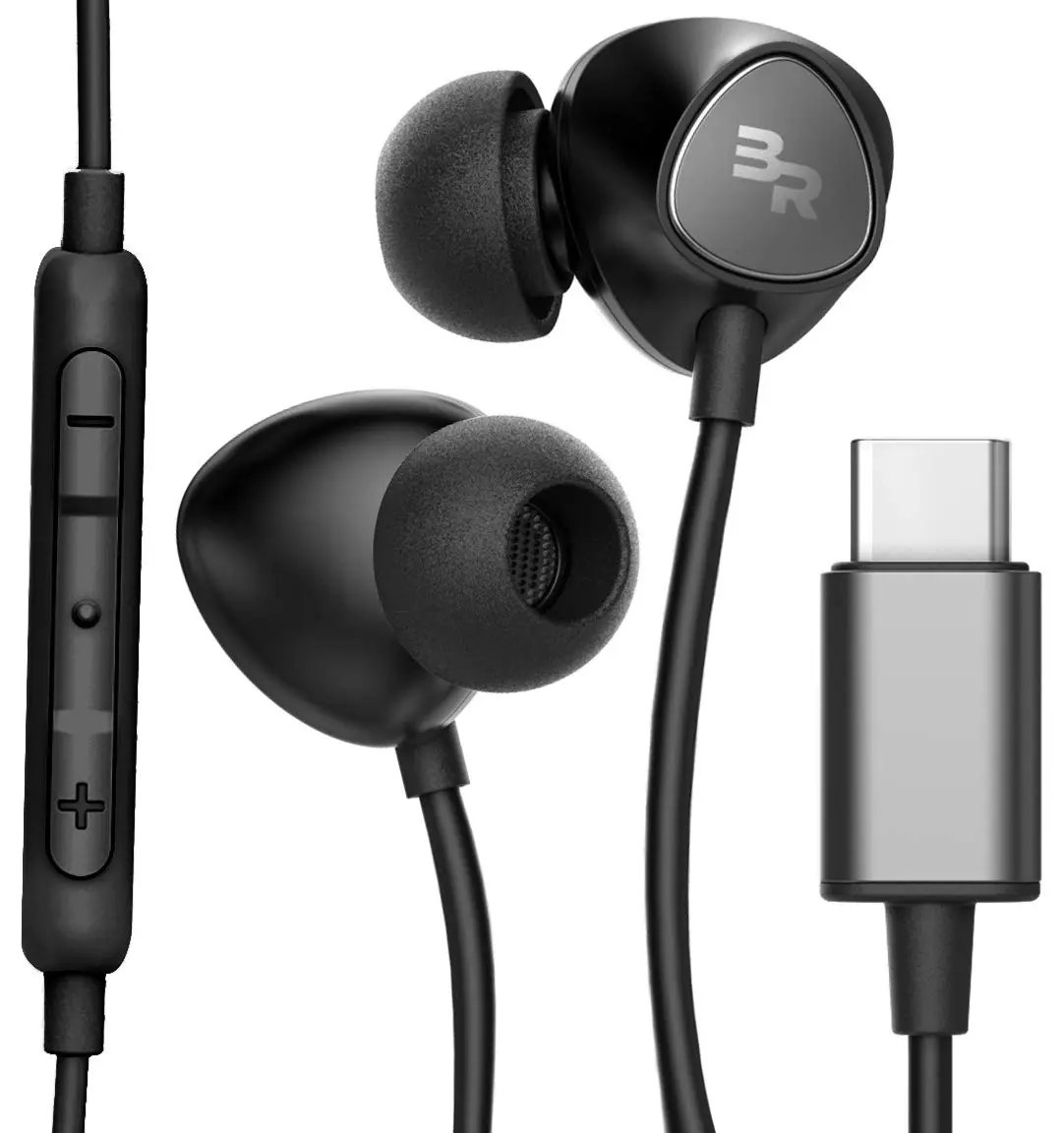 Bolle & Raven Thore Type C Wired Earbuds with Mic, 1.2m (4ft) Cord | HD Audio & Bass - main product image