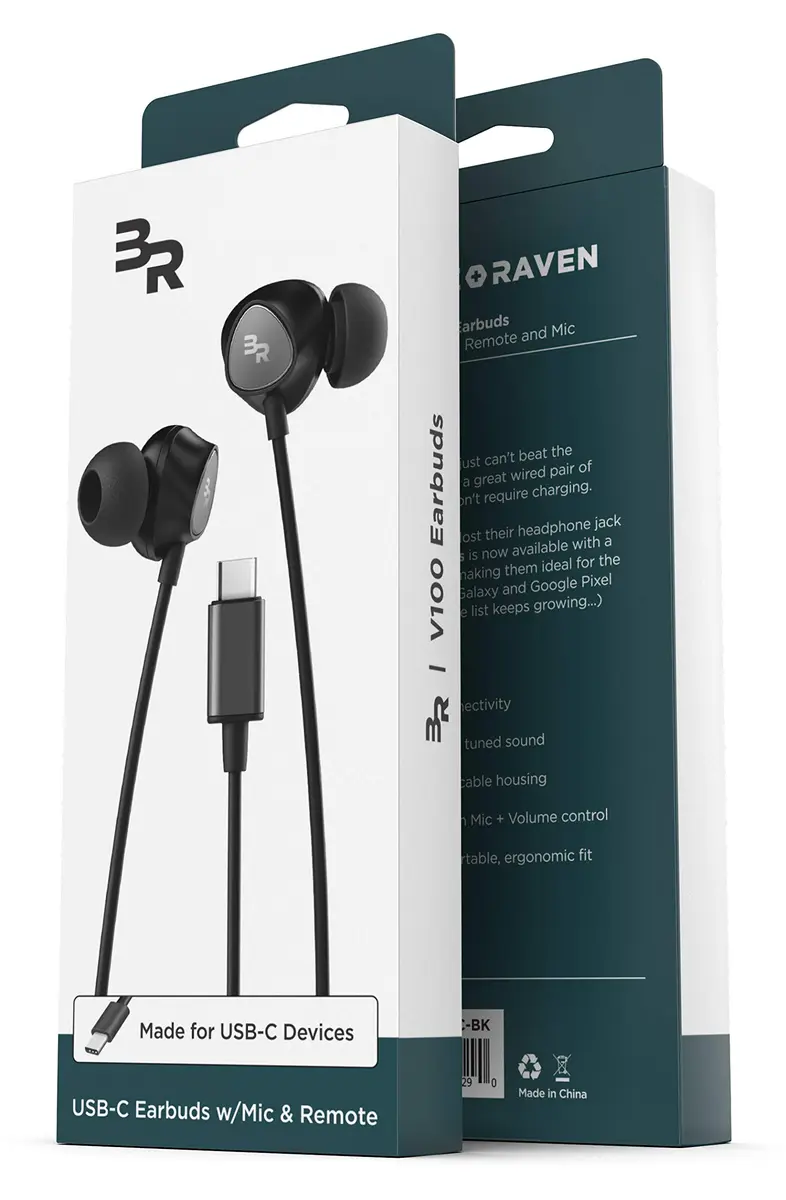 Bolle & Raven Thore Type C Wired Earbuds with Mic, 1.2m (4ft) Cord | HD Audio & Bass - view 5