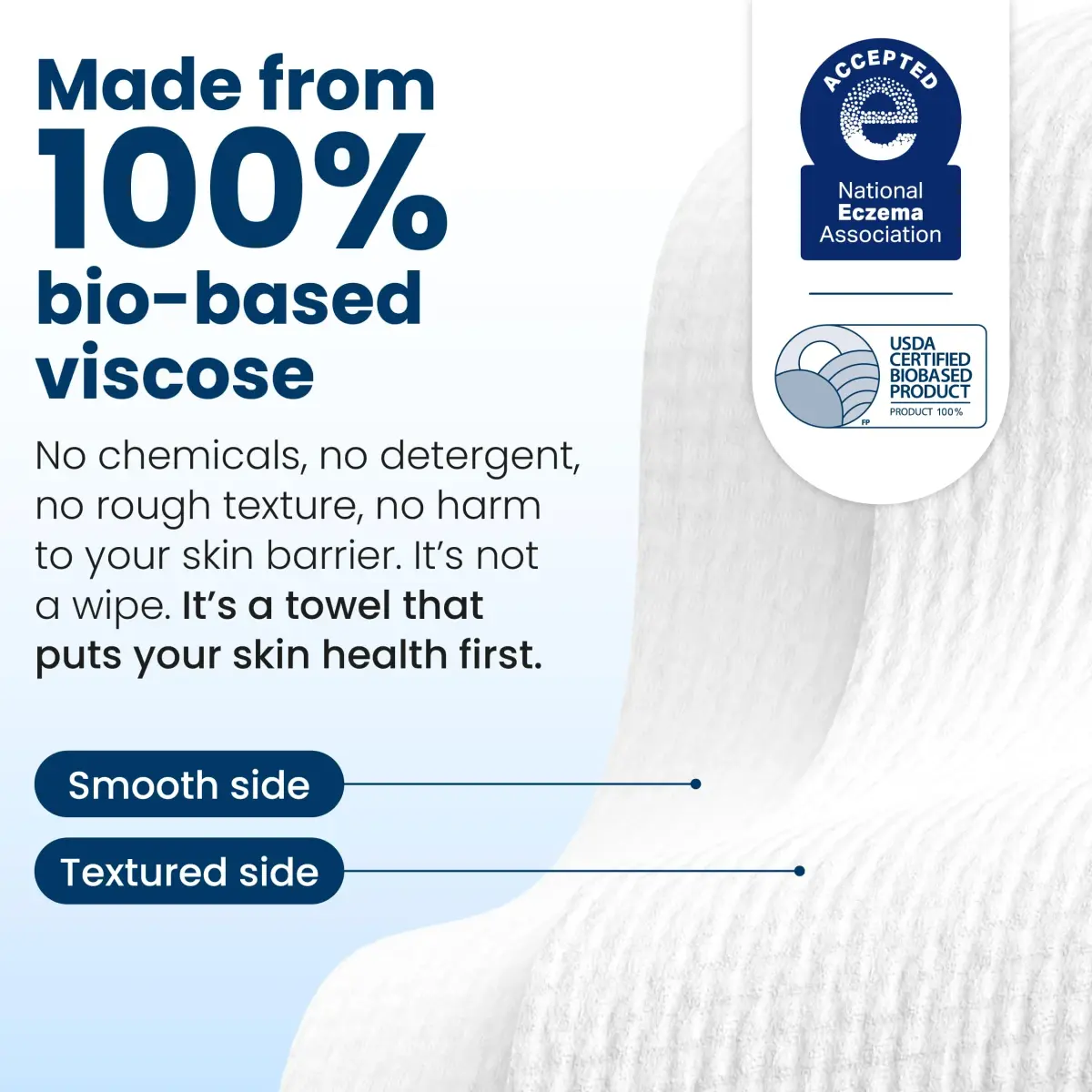 Clean Skin Club Clean Towels XL® Disposable Face Towels 300 Ct (6 Packs of 50 Ct) | USDA Biobased & Eczema Association Accepted - view 7