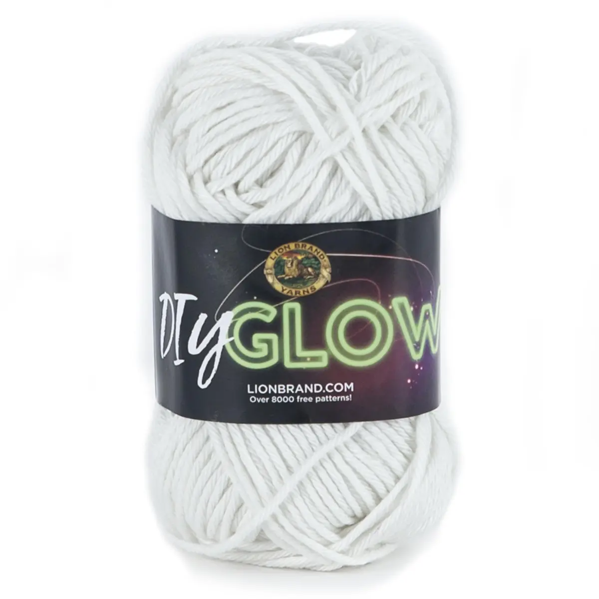 Lion Brand Yarn DIY Glow Yarn, Natural | Glow-in-the-dark fiber for creative projects - main product image