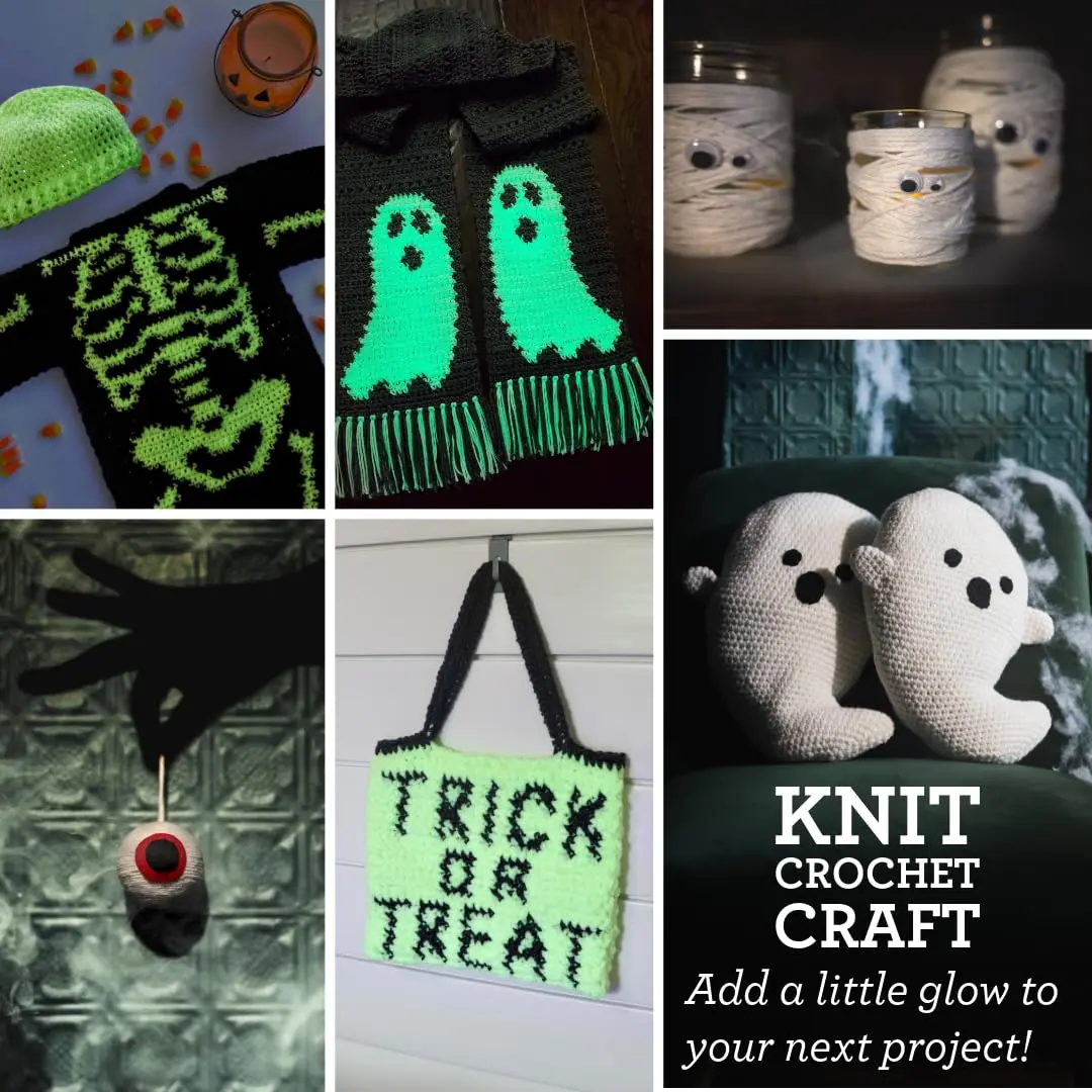 Lion Brand Yarn DIY Glow Yarn, Natural | Glow-in-the-dark fiber for creative projects - view 5