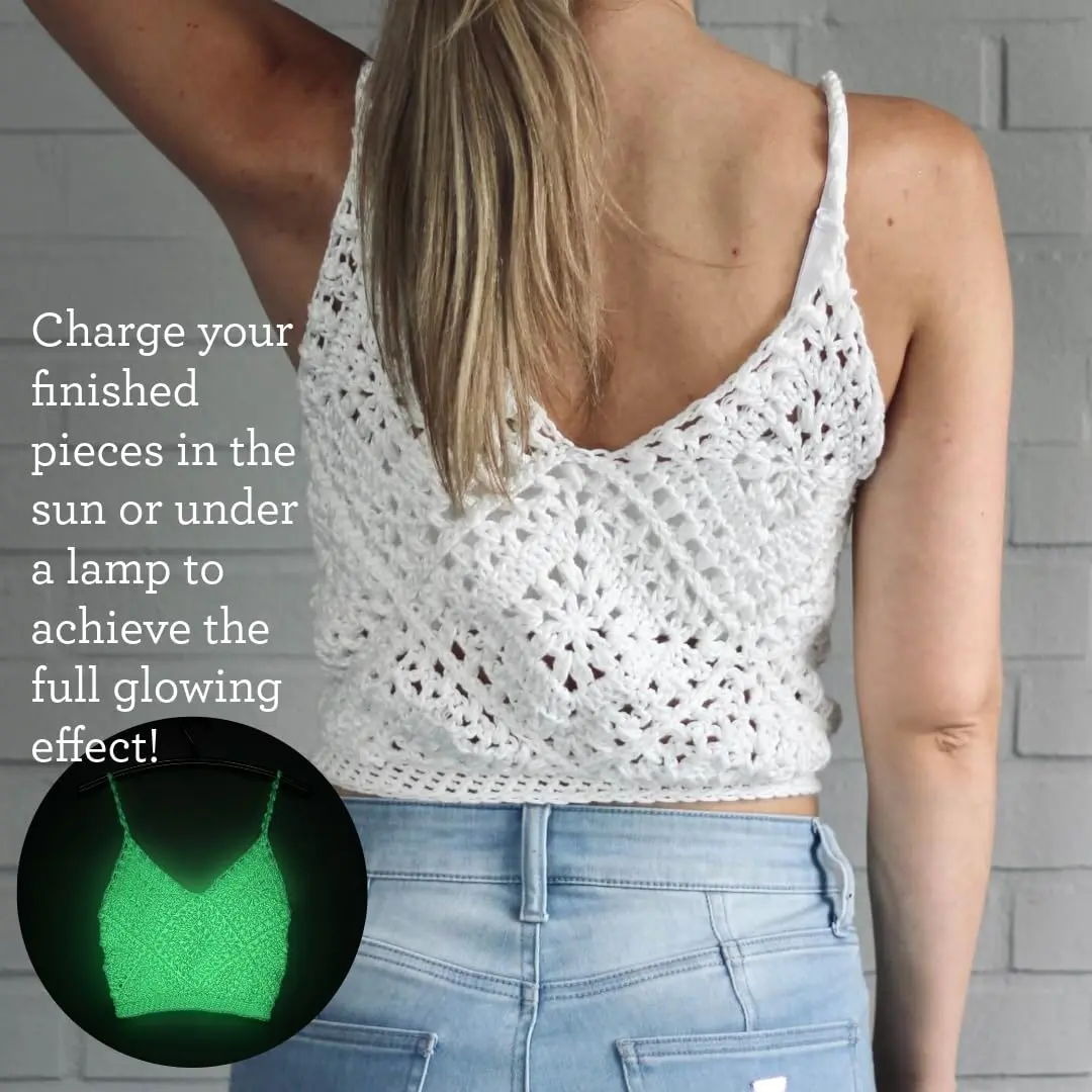 Lion Brand Yarn DIY Glow Yarn, Natural | Glow-in-the-dark fiber for creative projects - view 7