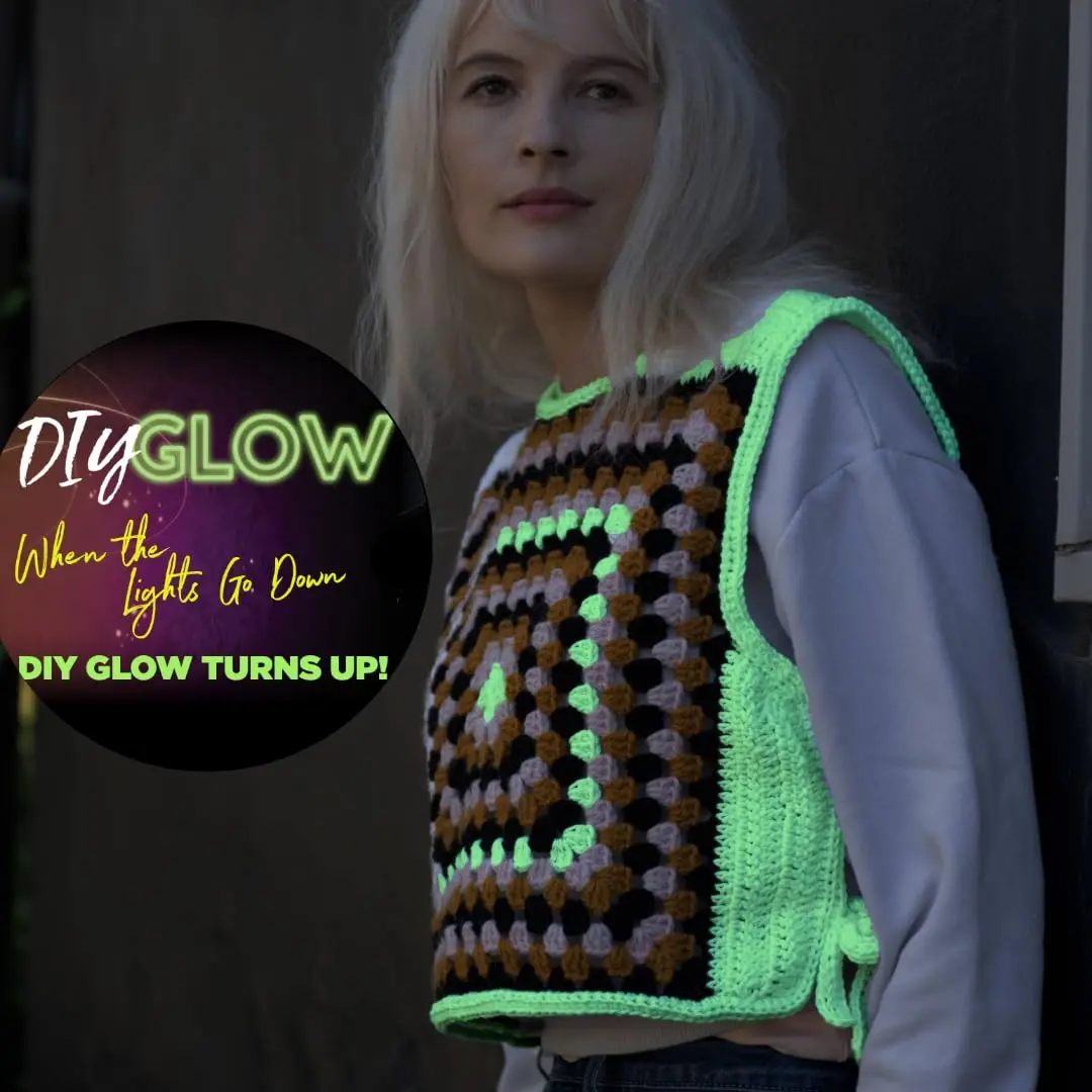 Lion Brand Yarn DIY Glow Yarn, Natural | Glow-in-the-dark fiber for creative projects - view 3