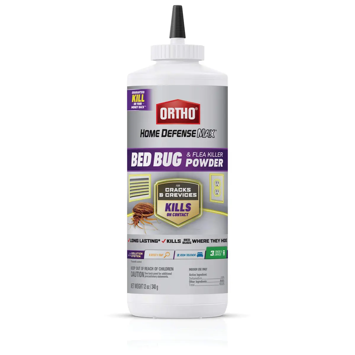 Ortho Home Defense Max Bed Bug & Flea Killer Powder 12 oz (340 g) | Kills Bed Bugs & Fleas on Contact - main product image