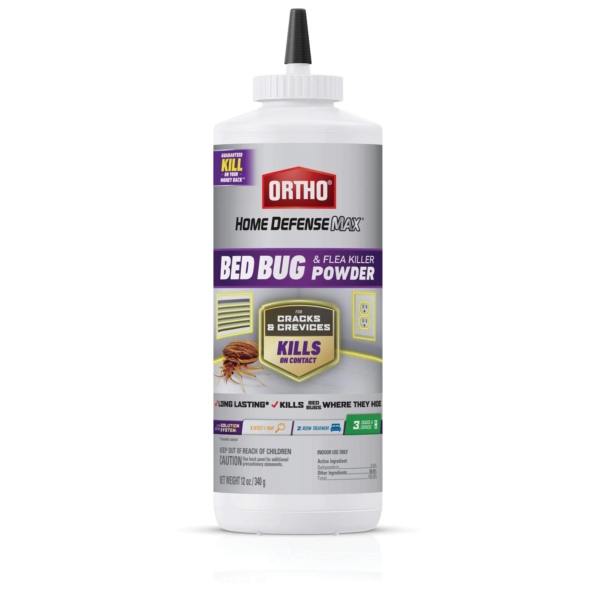 Ortho Home Defense Max Bed Bug & Flea Killer Powder, 12 oz | Long-Lasting Insect Control - main product image