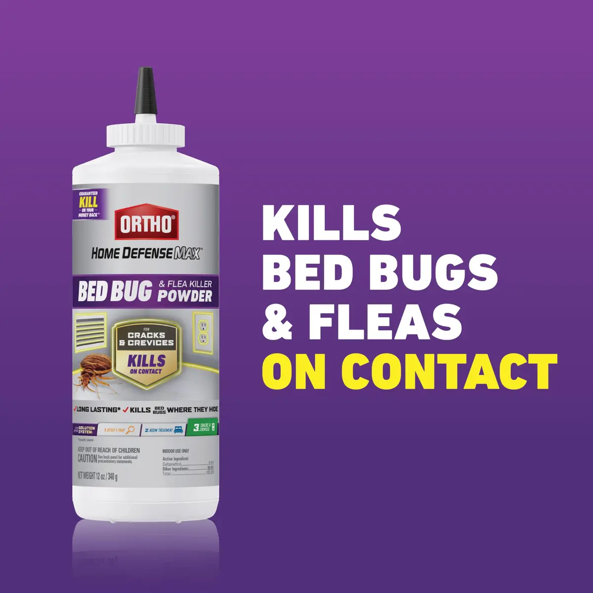 Ortho Home Defense Max Bed Bug & Flea Killer Powder 12 oz (340 g) | Kills Bed Bugs & Fleas on Contact - view 2